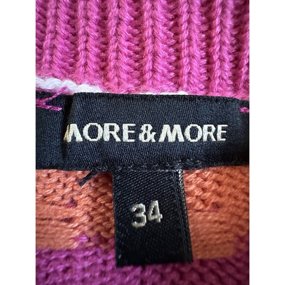 Womens Colorblock Rainbow Striped Knit Pullover Sweater Size 34 Cozy Soft Boho - Picture 4 of 9